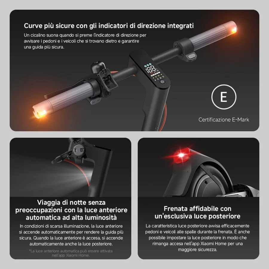Frecce e luci dello Xiaomi Electric Scooter 5 Pro
